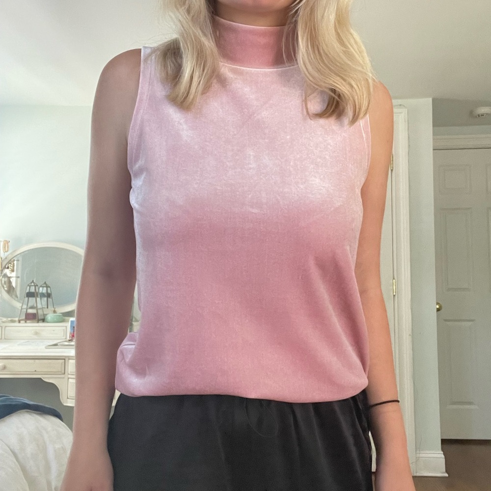 JCrew Pink Velvet turtleneck